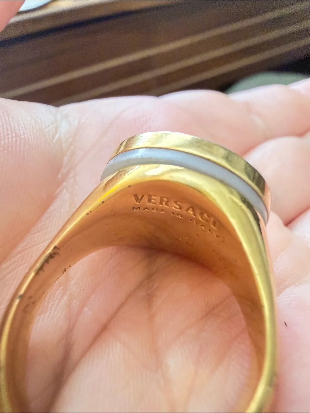 Versace Medusa Ring - Mother of Pearl & Gold